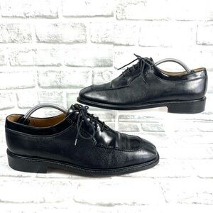 San Remo Made in Italy Black Leather Men's 10.5 Oxford Dress Shoes